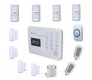 LCD Intelligent GSM Alarm System Wireless House Security SMS Alarma Kit for Home with Mini Door Window Sensor doorbell  